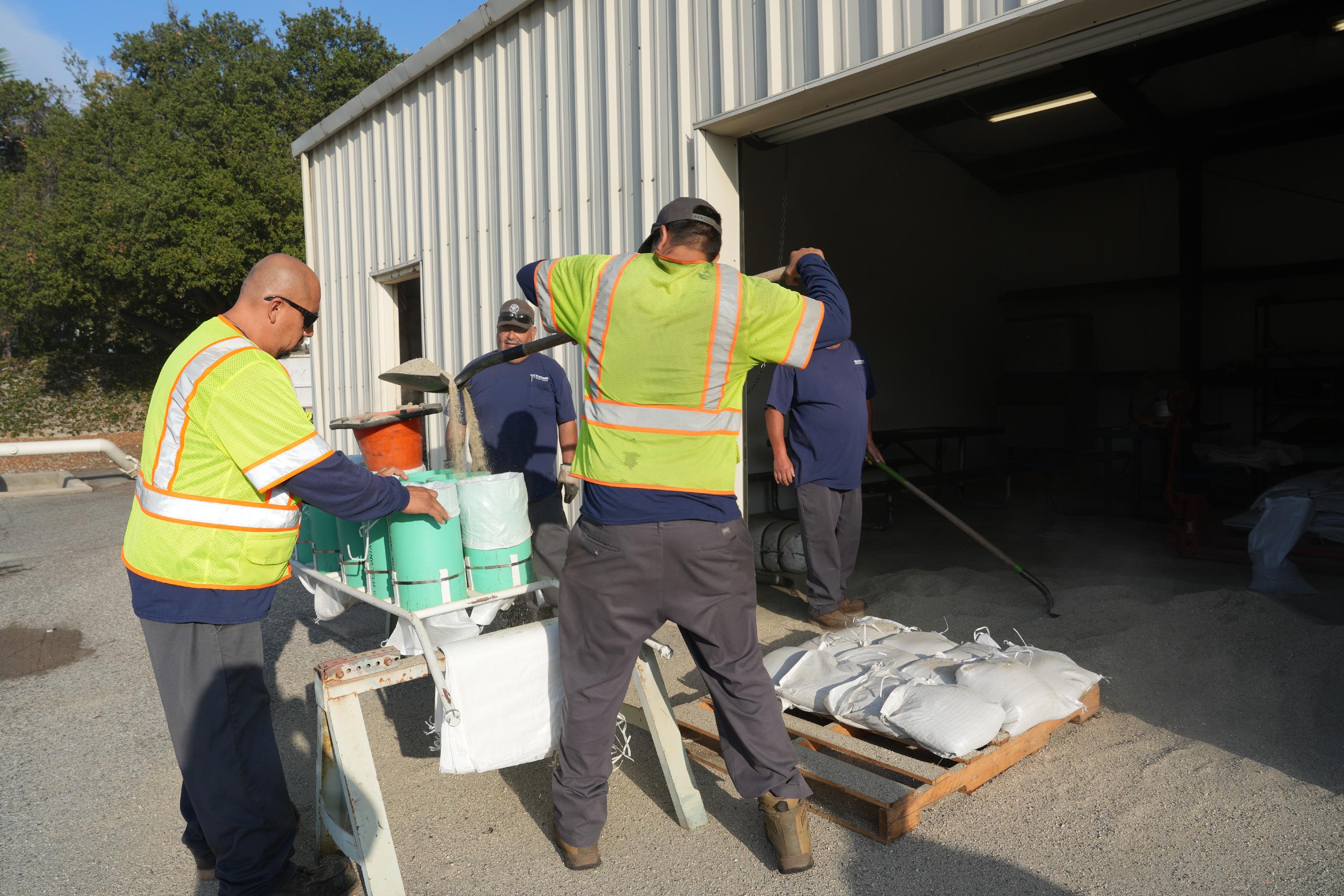 Public Works crews get sandbags ready